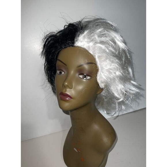 Spooktacular Creations Cruella Deville Bob Wig Costume Cosplay Short Halloween - Picture 4 of 12